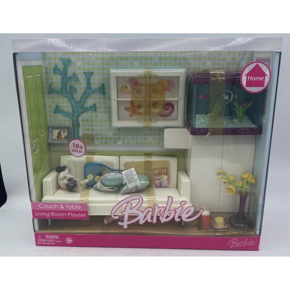 2006 Barbie Doll Fashion Fever Couch & Table Living Room Playset Rare K8613 NIB